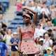 Venus Williams, of the United States, waves to spectators after beating Viktoria Kuzmova, of Slovakia, during the first round of the U.S. Open tennis tournament, Monday, Aug. 28, 2017, in New York. (AP Photo/Seth Wenig)